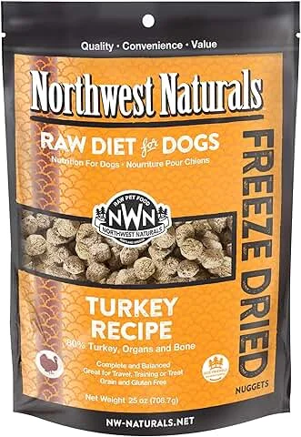 Northwest Naturals Freeze-Dried Raw Diet Turkey Recipe Nuggets bag