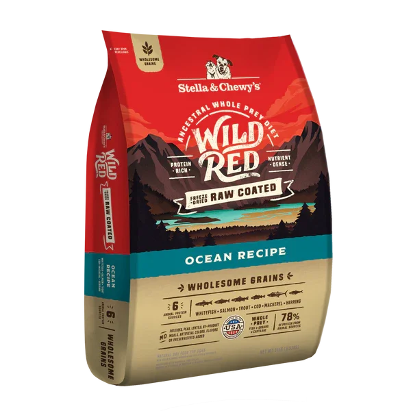 Stella and Chewy's Raw Coated Kibble Wild Caught Salmon Recipe dog food bag