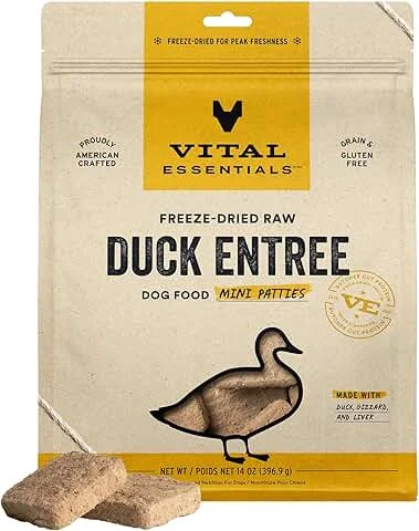 Vital Essentials Freeze-Dried Raw Duck Entree Mini Patties bag